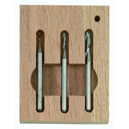 Vollhartmetall Schaftfräsersatz 1.0 - 2.0 - 3.0 mm, Schaftdurchmesser 3.0 mm