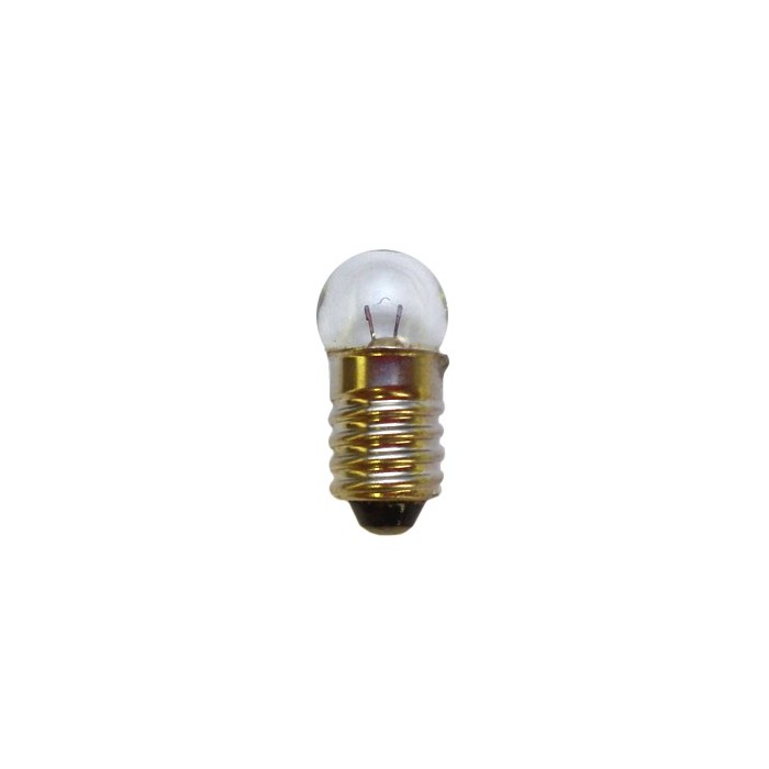 Ampoule à culot E10 de 10mm. Tension et globe: 6V / 0,1 A / 11mm
