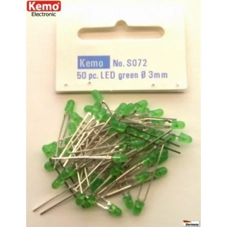 LED verte Ø 3 mm. Environ 50 pièces