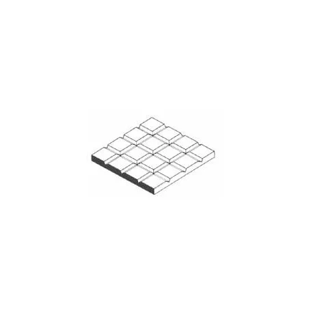 Plaque de styrène blanche 150x300x1mm carrés (fentes profondes) de 1,60 x 1,60mm