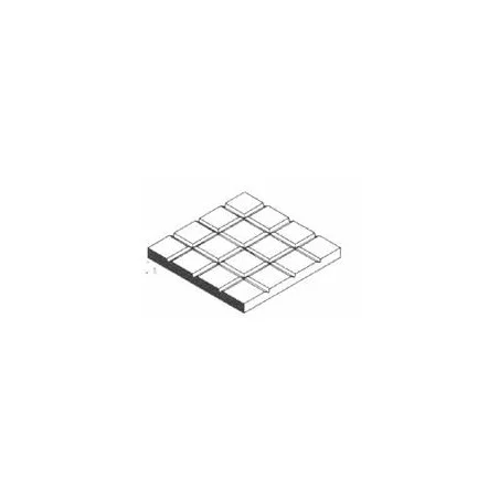 Plaque de styrène blanche 150x300x1mm carrés (fentes fines) de 3,20 x 3,20 mm
