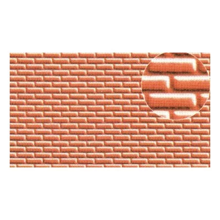 Echelle HO ou N les briques font environ 1x2,5 mm. Une patine es