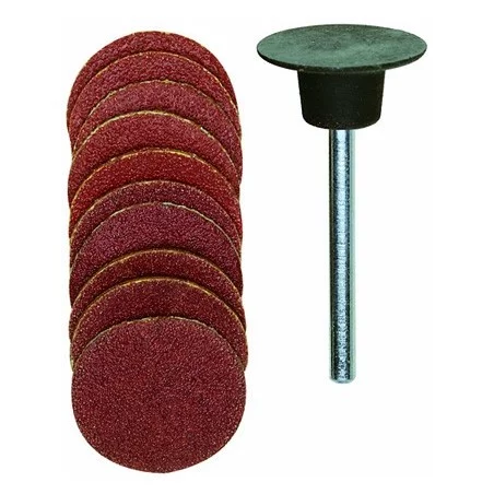 Gummischleifteller mit Schleifscheiben Durchmesser 18 - Korn 120 /150 je 5 Stück + 1 Halter