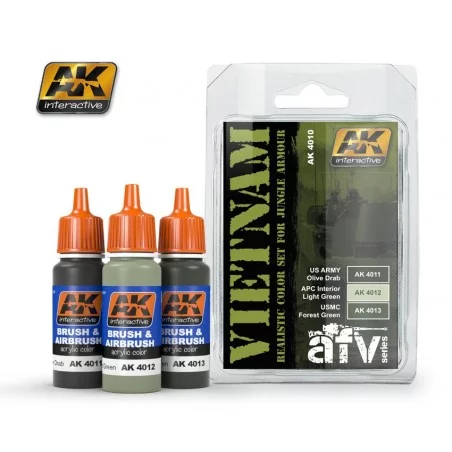 AK4010 AFV VIETNAM Realistic Color Set (Acrylic Paint Set)
