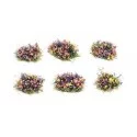 4mm Touffes d'herbes auto-adhésives fleuries (100)