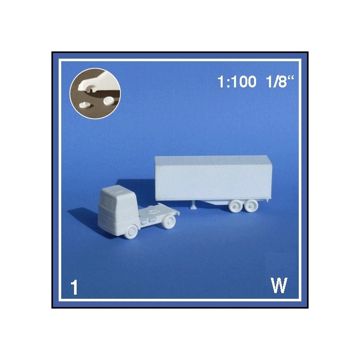 Semi remorque blanc 1:100 + pièces détachées à coller