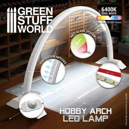 SET - LAMPE LED HOBBY ARCH - Faded White ET SUPPORT POUR PHOTOS