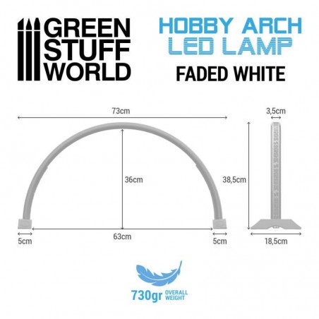 SET  -   LAMPE LED HOBBY ARCH - Faded White ET SUPPORT POUR PHOTOS