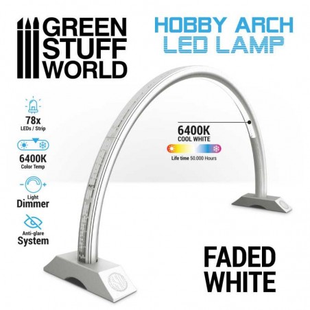 SET  -   LAMPE LED HOBBY ARCH - Faded White ET SUPPORT POUR PHOTOS