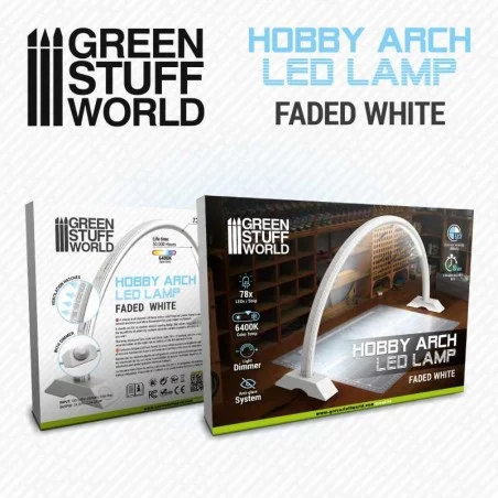 SET - LAMPE LED HOBBY ARCH - Faded White ET SUPPORT POUR PHOTOS