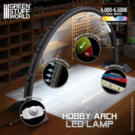 SET LAMPE LED HOBBY ARCH - nero et SUPPORT