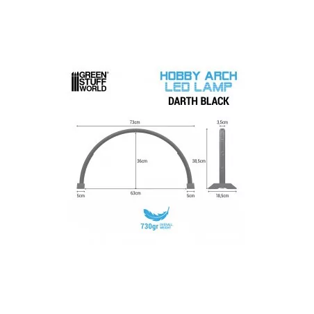 SET LAMPE LED HOBBY ARCH - nero et SUPPORT