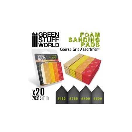 Eponge de Ponçage Flexible - Assortiment de GROS GRAIN x20