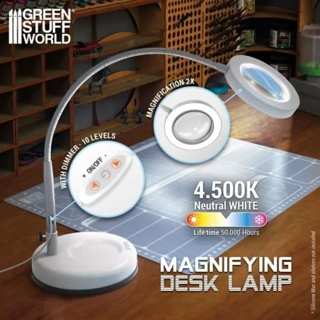 Lampada con lente ingrandimento white