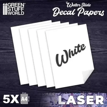 Papier à décalcomanies pour imprimante laser format A4 blanc
