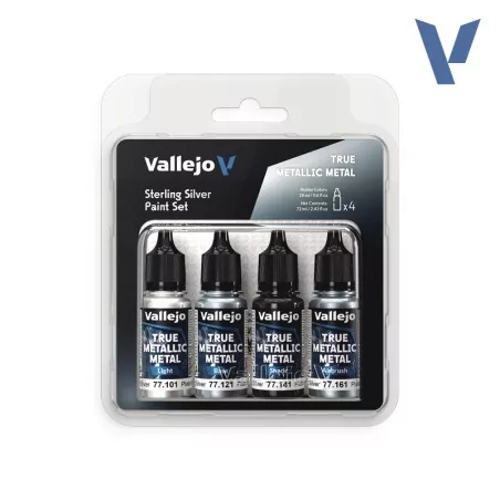 Vallejo Set de peinture acrylique Argent sterling 77.251