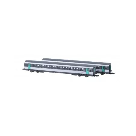 Voitures CORAIL VTU x2 - livrée Nouvelle déco - 1Cl + 2Cl