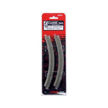 Z/ Rail courbé R220-45° 4pcs A l'échelle Z