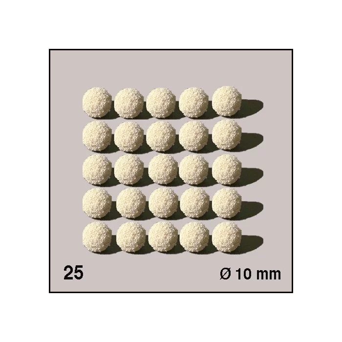 Boules d'éponge blanches, diamètre 10 mm. 25 boules