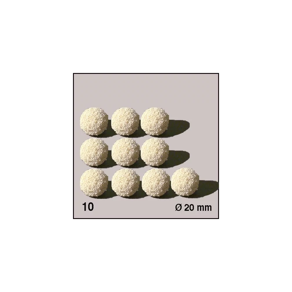 Boules d'éponge blanches, diamètre 20 mm. 10 boules