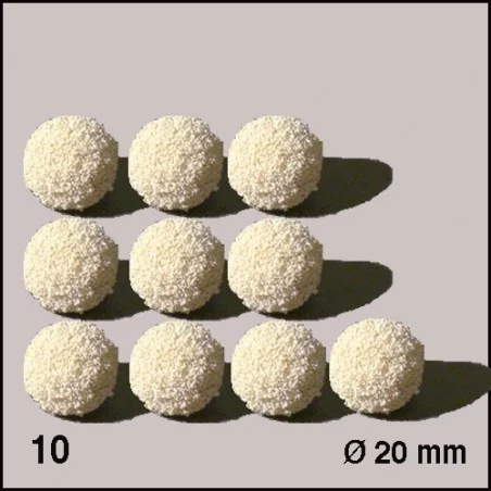 Boules d'éponge blanches, diamètre 20 mm. 10 boules