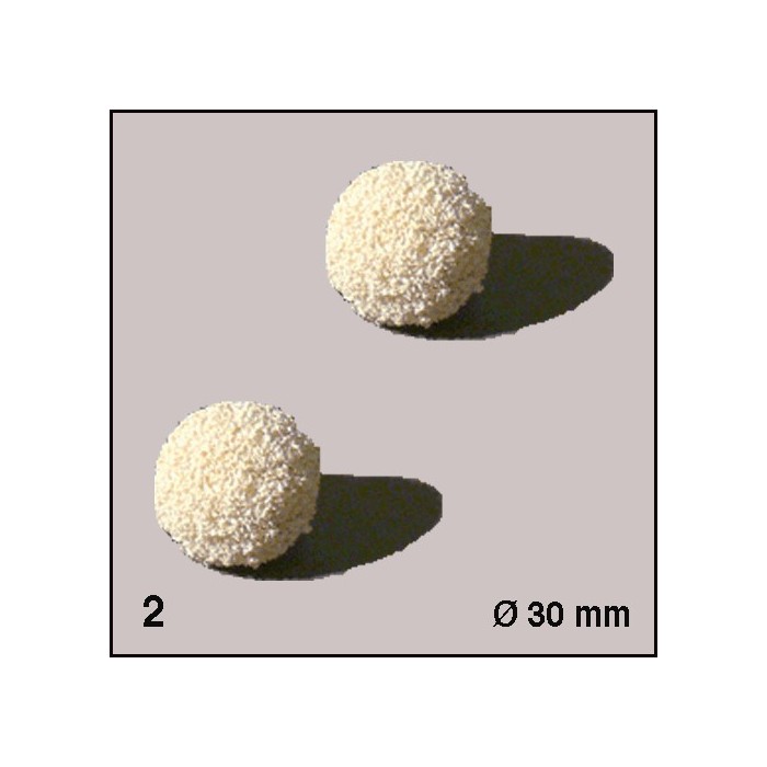 Boules d'éponge blanches, diamètre 30 mm. 2 boules
