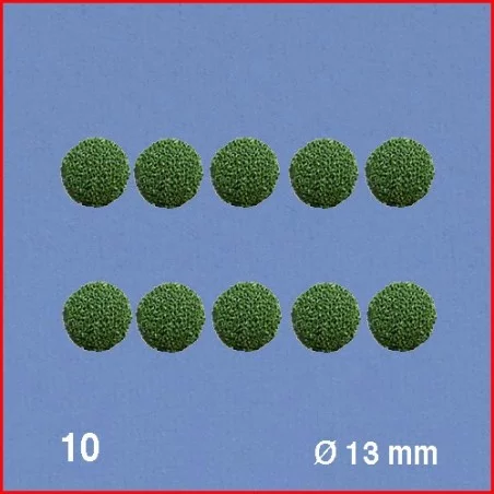 Boules pour têtes d'arbres, vert, diamètre 13 mm. 10 boules