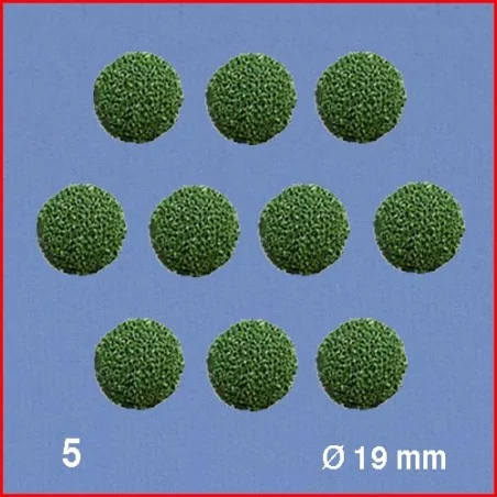 Boules pour têtes d'arbres, vert, diamètre 19 mm. 10 boules