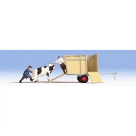 HO / Transport de bœufs. 2 figurines + 1 animal + accessoires