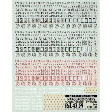 NUMBERS & LETTERS STEAM LOCOMOTIVE "SHADING - 3mm