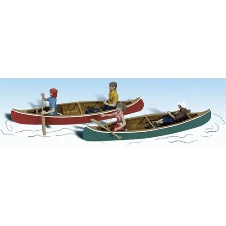 2 canoes 4 personnages bagages