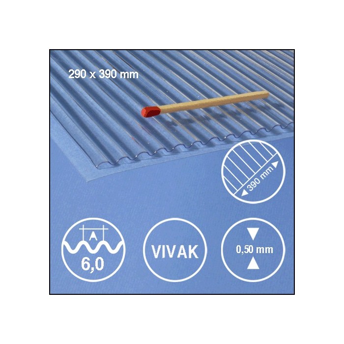 Tôle ondulée transparente Vivak 6,0mm