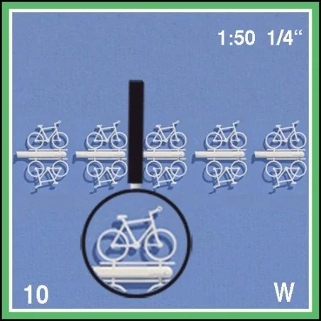 Verschiedene Fahrräder 1:50. 10 Fahrräder weiss